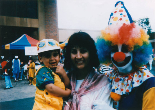 Happy moment with a clown