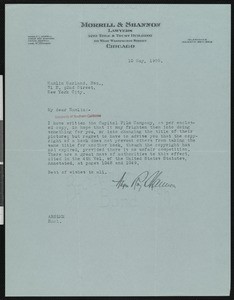 Angus Roy Shannon, letter, 1920-05-10, to Hamlin Garland