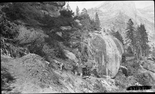 High Sierra Trail, SNP. Construction, start at 1931 construction about station 642. Individuals unidentified