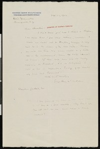 George Barr McCutcheon, letter, 1916-09-20, to Hamlin Garland