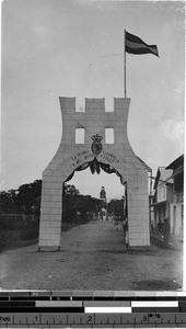 Arch erected by Spanish Colony, Tuguegarao, Philippines, ca. 1920-1940