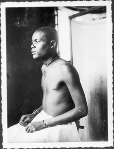 A sick man wearing charms, Pare, Tanzania, ca.1927-1938