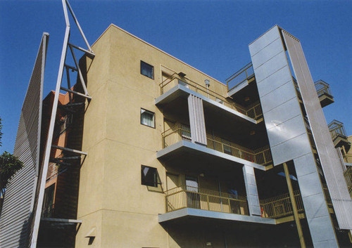 Detail of apartment building at Broadway and Fourteenth Street, Santa Monica, Calif., August 9, 2009