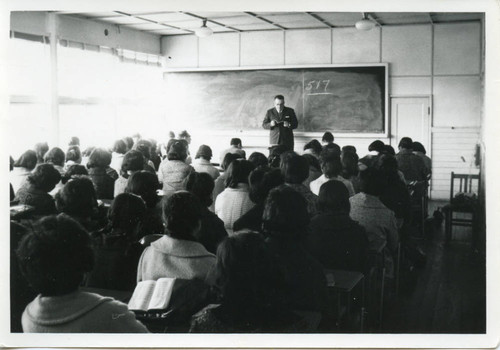 Teacher lecturing