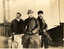 Guglielmo Marconi (center) with two unidentified men