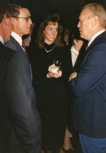 President Gerald Ford speaking to Dr. Terry Giboney and his daughter