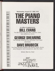 The Piano Masters: Dave Brubeck, Bill Evans, George Shearing program