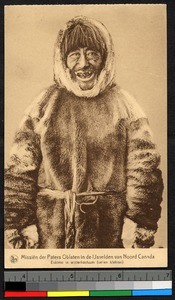Man wearing fur clothing, Canada, ca.1920-1940
