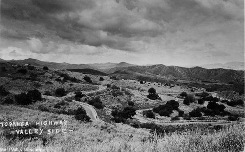 View of Topanga Canyon Boulevard and the San Fernando Valley, circa 1920