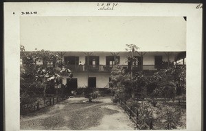 Courtyard for transport services of the Basel Mission Trading Company in Accra, 1897