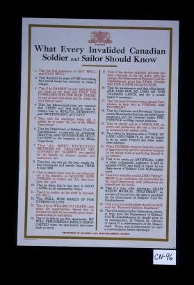 What every invalided Canadian soldier and sailor should know