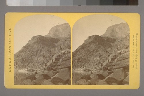 View of Grand Canon Walls, near mouth of Diamond River.--Photographer: T. H. O'Sullivan--Photographer's number: 6--Photographer's series: Expedition of 1871
