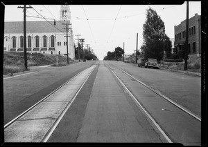 Intersection of 11th Avenue and West Adams Boulevard, Los Angeles, CA, 1935