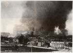 [View of fire in distance, looking northeast from near Market and Buchanan Sts.]