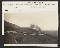 Mt. Tamalpais and three-car Muir Woods Railway train, date unknown