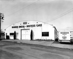 Exterior views of Wonder Bread building, Santa Rosa, California, February 18, 1963