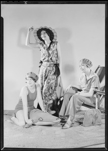 Models in bathing suit equipment, department 40, Southern California, 1930