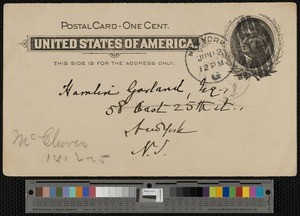 William Dean Howells, postcard, 1899-06-12, to Hamlin Garland