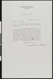Donald C. Peattie, letter, 1940-01-04, to Hamlin Garland