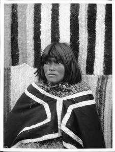 Walapai Indian ex-school girl with painted face, Hackbury, Arizona, ca.1900