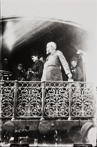 B. F. Conaway photograph of President Benjamin Harrison on car platform