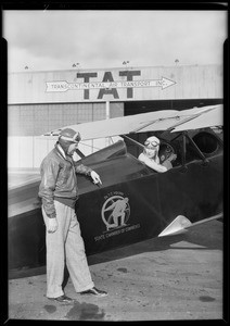 Dr. T.C. Young's airplane at Glendale, CA, 1930