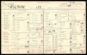 WPA household census for 137 West 84th Place, Los Angeles County