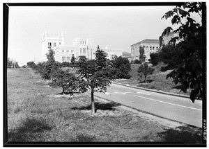 View of the campus at UCLA, from a nearby road, December 1934