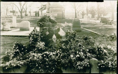 Stockton - Sepulchral Monuments: Flowers arranged around graves