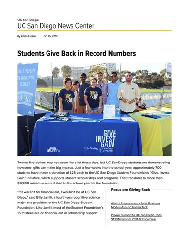 Students Give Back in Record Numbers