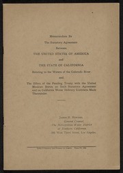 Agreement United States and California: Colorado Waters