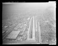 Aerial view of Hawthorne Municipal Airport and surrounding area, 1972