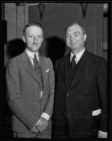 Attys. John R. Snively and Stanley B. Houck at the American Bar Association convention, Los Angeles, 1935