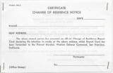 Certificate change of residence notince, Form PM-2
