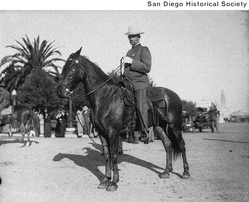 San Diego Chief of Police Jefferson Keno Wilson on horseback