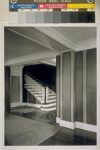 Hunt house, Berkeley: [interior, stairwell and adjacent room]