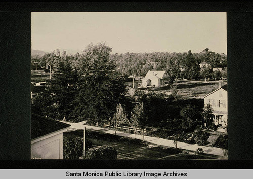 View of Santa Monica looking east from the Academy of Holy Names at Third Street and Arizona Avenue