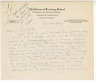 Letter from Cecilia Shepperd, National Training School, to Caleb Foote, March 23, 1942