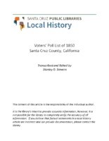 Voters' Poll List of 1850, Santa Cruz County, California