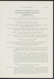 1932 Easter Sunrise Service Program