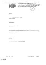 [Note from Pretish to Sue James regarding goods received]