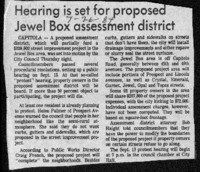 Hearing is set for proposed Jewel Box assessment district
