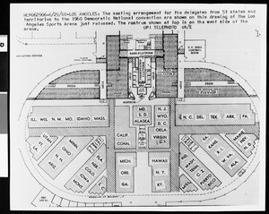 Los Angeles Memorial Sports Arena: Democratic Convention seating arrangement, 1960