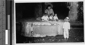 Maryknoll Sister with four young children, Yeung Kong, China, April 1931