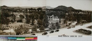 View from hotel towards Ranomafana and Vohitra, Antsirabe, Madagascar, ca.1946
