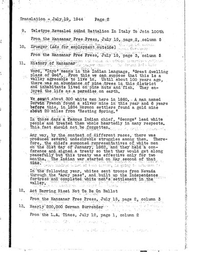 Manzanar free press, July 19, 1944
