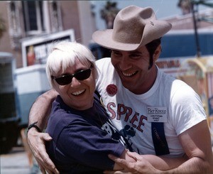 Pat Rocco with an unidentified woman at the Los Angeles gay pride parade