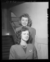 Camille Merrell and Phyllis Zimmerman; appeared as witnesses in each others divorce cases, Los Angeles, Calif., 1949