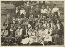 Summit School students with Principal John E. Cuddeback, 1914