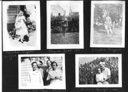 Nine photos of Bunni Myers and her friends taken in 1920